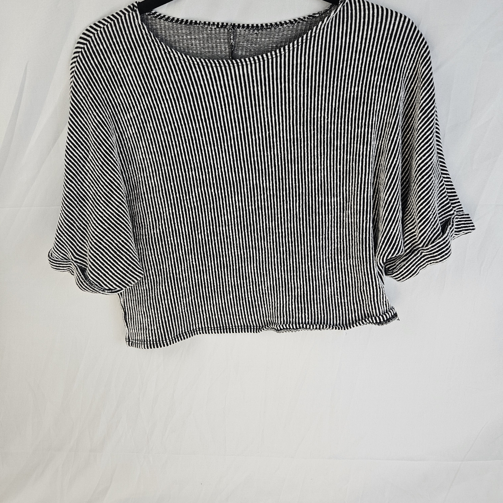 Black and White Striped Women's Top